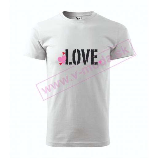 Pánske tričko s potlačou "LOVE SO SRDIEČKAMI"