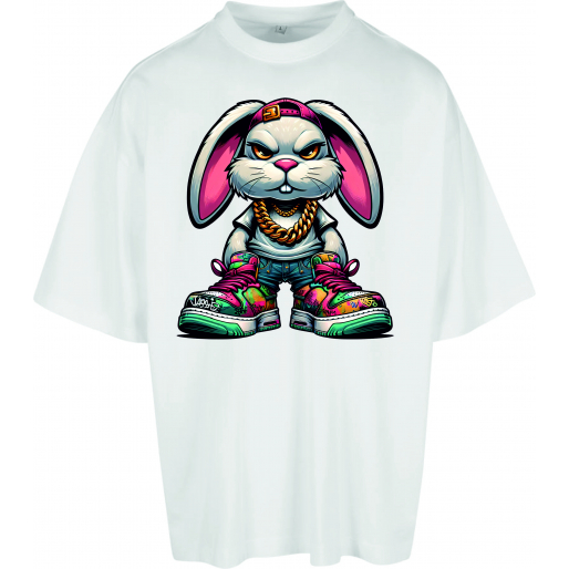 Pánske oversize tričko s potlačou HipHop Bunny